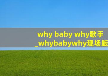 why baby why歌手_whybabywhy现场版